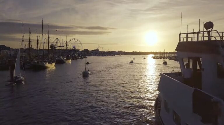 Hanse Sail city harbor evening mood